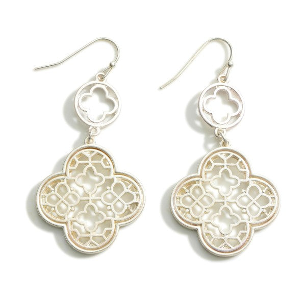 Clover Two Toned Casting Earrings