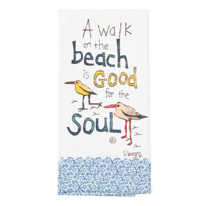 Walk On The Beach Tea Towel