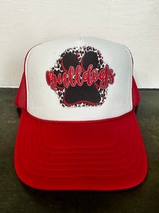 Georgia Bulldogs Cap Red/White with Paw Print