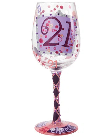 Hand Painted 21 Stemmed Wine Glass
