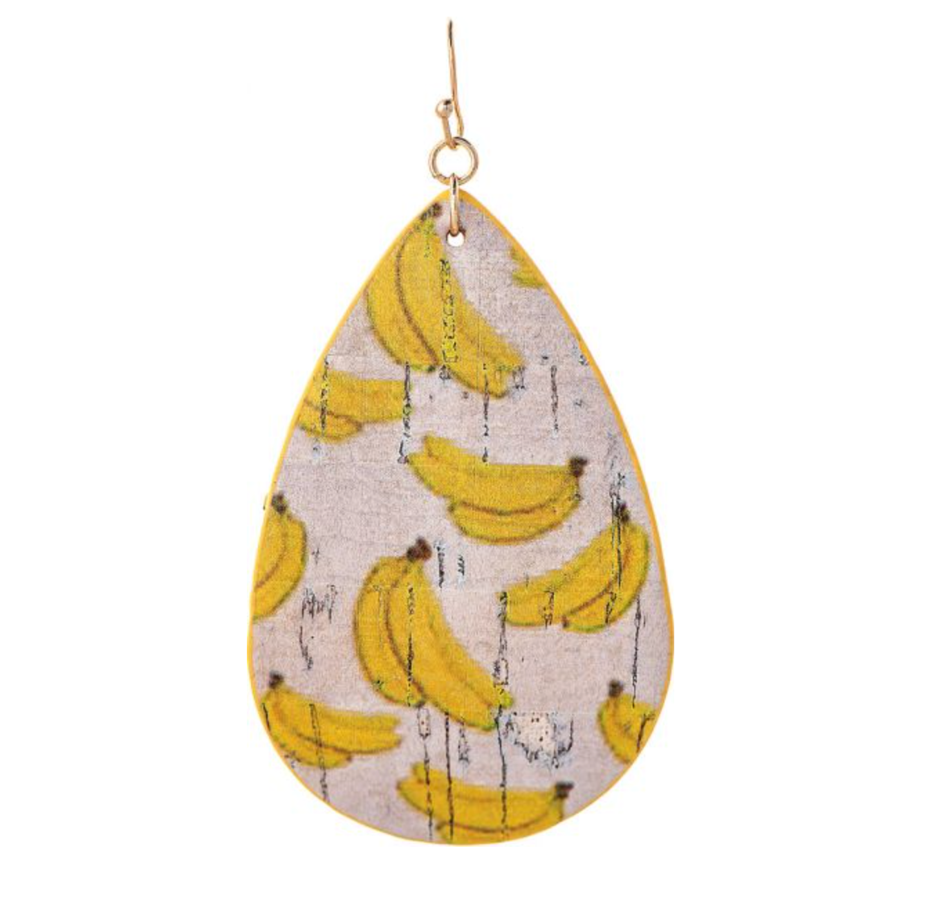 Gold Banana Print Earrings