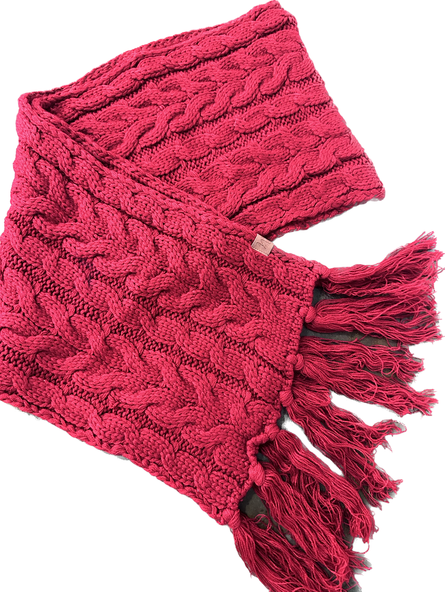 Red Cozy Cable Scarf