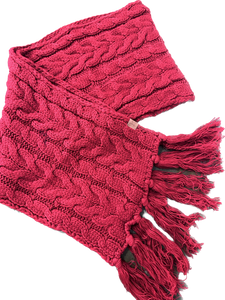Red Cozy Cable Scarf