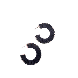 Black Raffia Wrap Earrings
