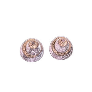 Two Tone Stacked Disk Post Earrings