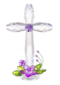 Stand Floral Acrylic Cross