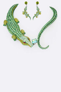 Crystal Crocodile Iconic Necklace Set