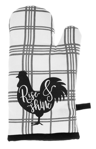 Plaid Rooster Oven Mitts
