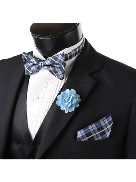 Men's Boxed Bow Tie and Hanky with Lapel Pin Set