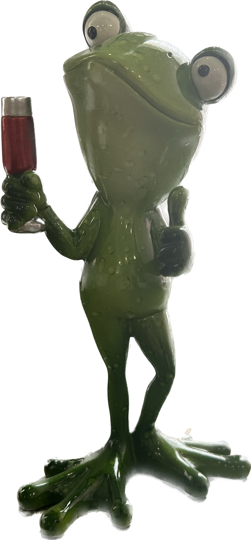 Frog With Wine Glass Figurine