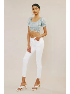 Non Distressed Mid Rise Ankle Skinny Jeans