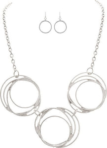 Abstract Circles Necklace Set