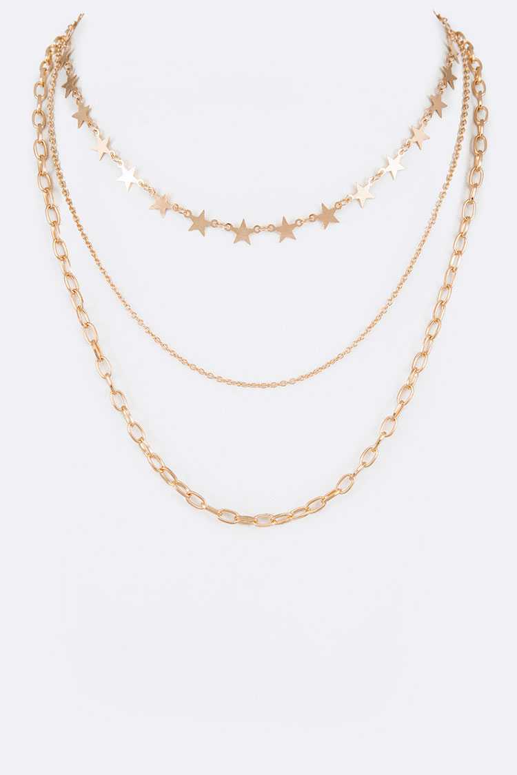 Star Mix Layered Necklace