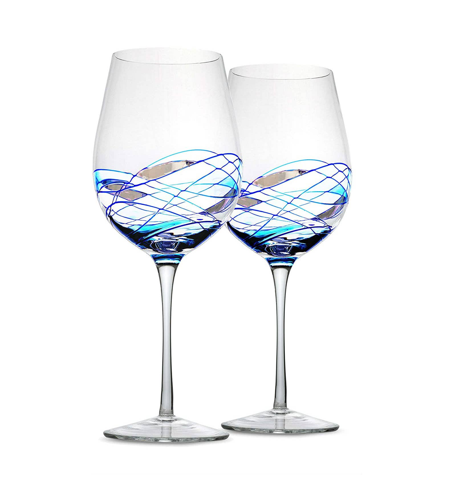 Blue Mosaic Wine Glasses