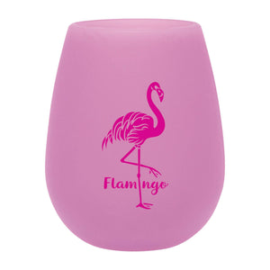 4-Piece Flamingo 12 oz. Silicone Stemless Wine Glass