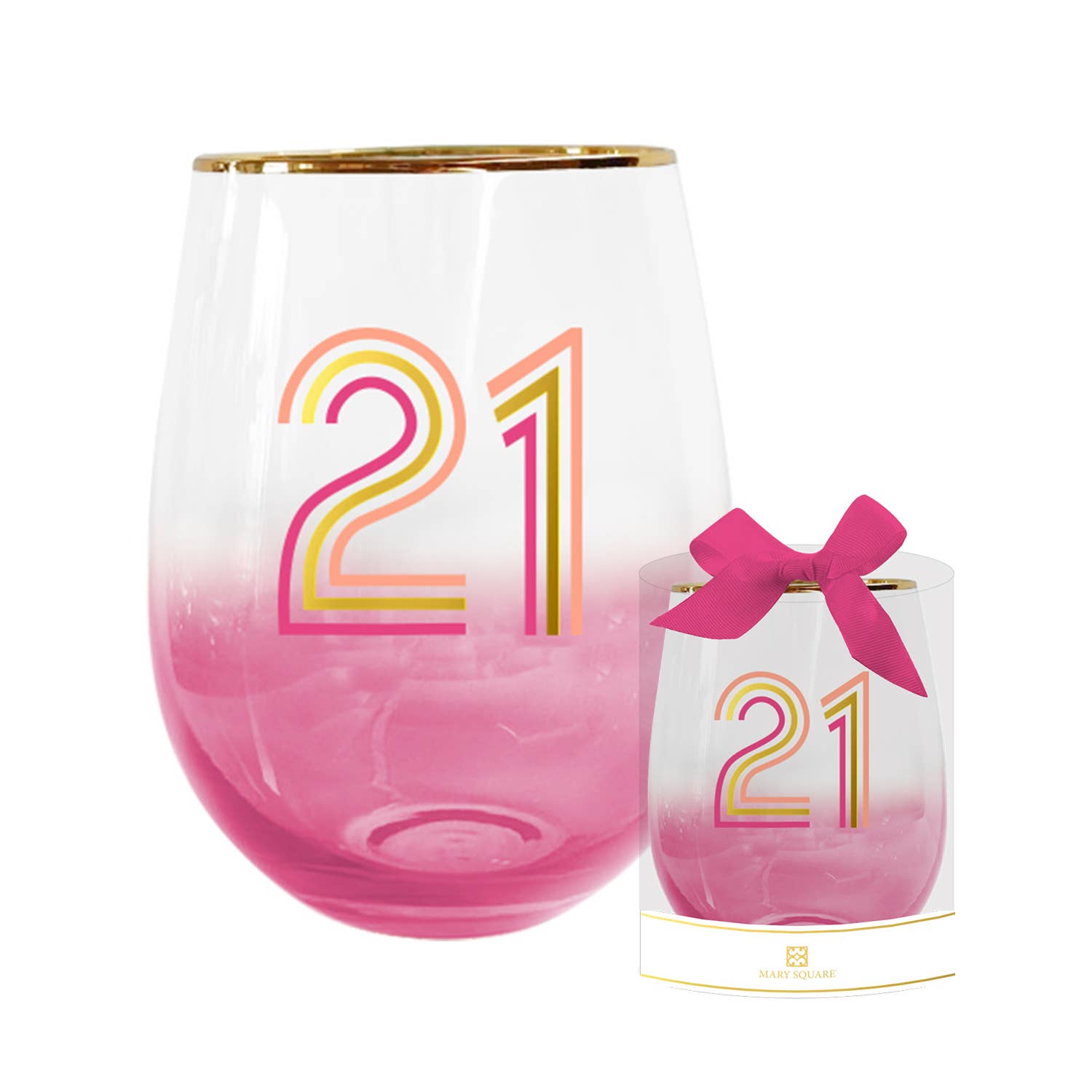 21st Birthday Milestones Wine Glasses